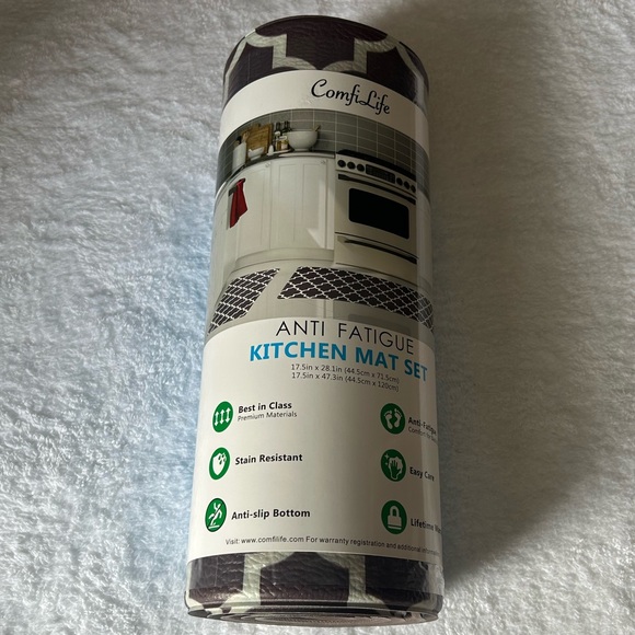 *New* Brown Geometric Design Kitchen ComfiLife Rugs (2 Pack - Medium/Large) - Picture 8 of 12